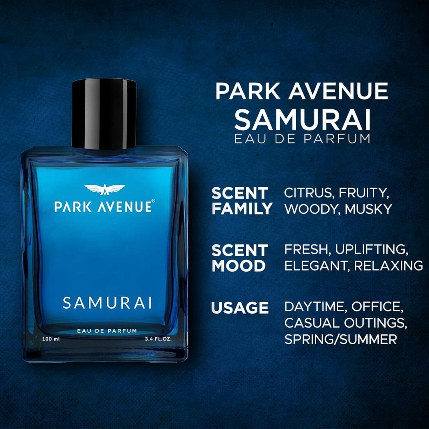 PARK AVENUE Samurai Eau de Parfum  -  100 ml (For Men) - Image 5